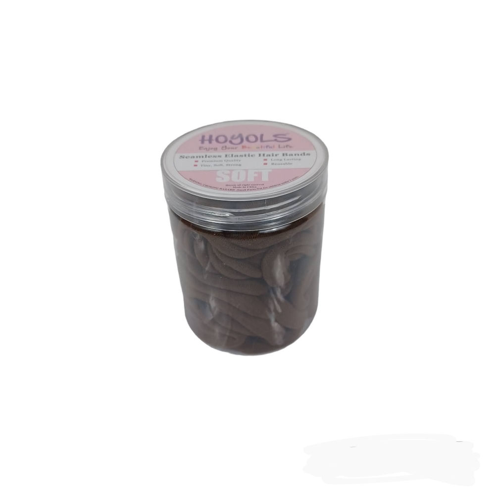 HOYOLS Soft Seamless Hair Ties NEW Brown -Stretch -Cotton -Ponytail Hair Bands